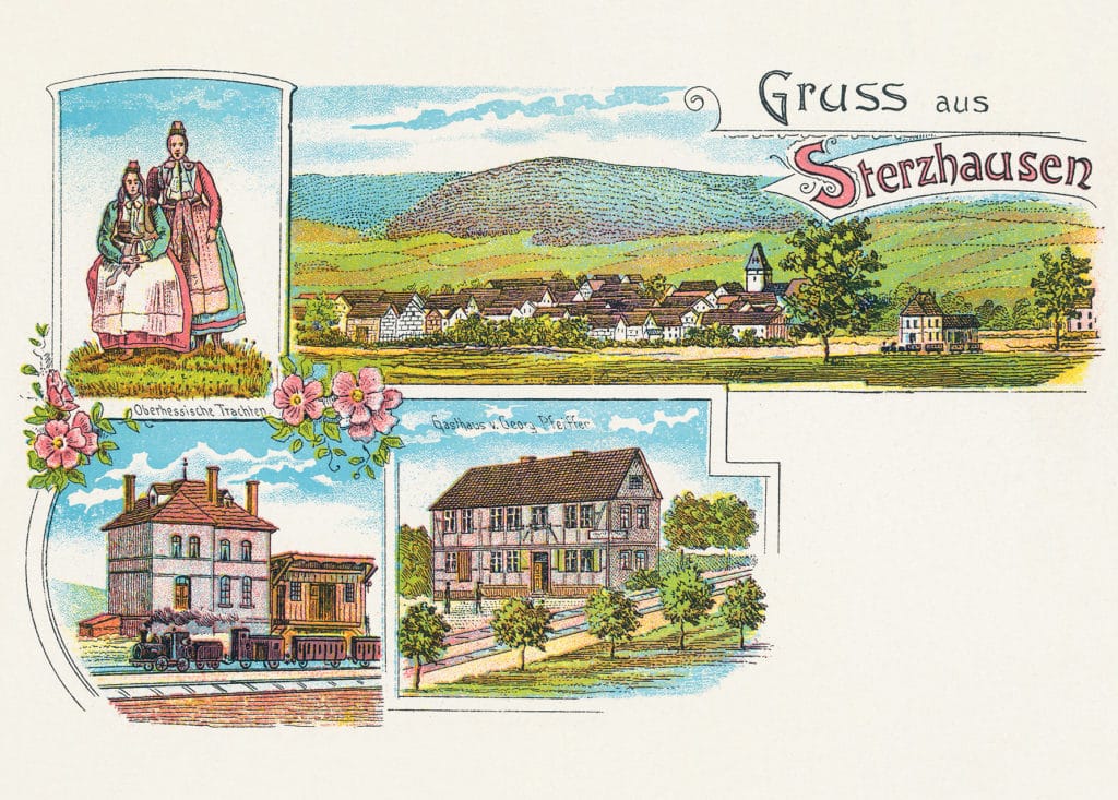 Reproduktion der historischen Postkarte "Gruss aus Sterzhausen"